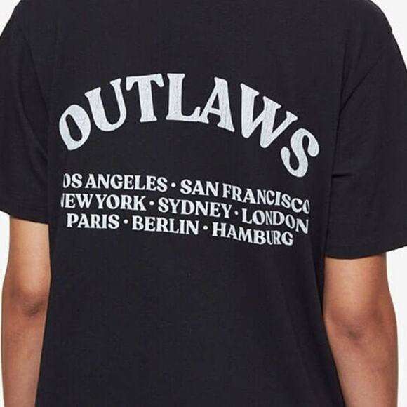 NEW NWT ANINE BING Lili Outlaws Tee Faded Black White T-Shirt - Picture 2 of 6